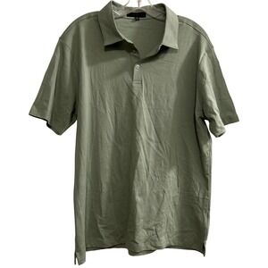 WESTZEROONE Men's Sage Green Textured Polo Shirt Size XL Cotton Blend